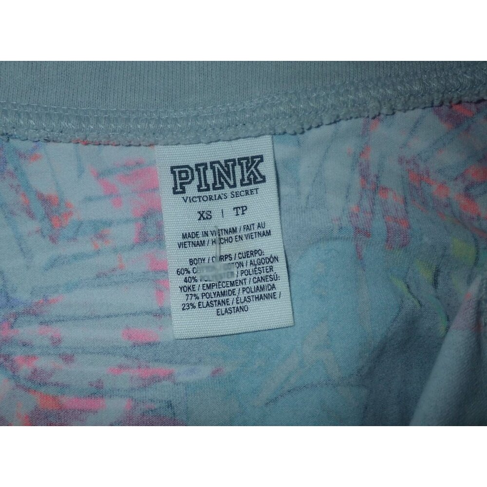 Victoria's Secret PINK Women XS Half-Zip Pullover Sweatshirt Gray Tropical Yolk - Picture 6 of 6